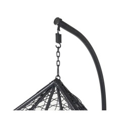 Hängende Gartenstühle - schwarz (Sitzfläche grau) - Set 1+1