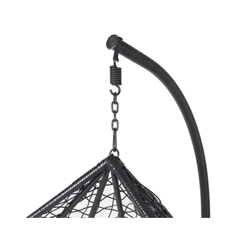 Hanging garden chairs - black (gray seat) - set 1+1