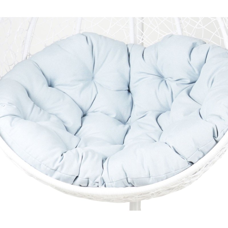 Sillas colgantes de jardín - blanco (asiento gris) - conjunto 1+1