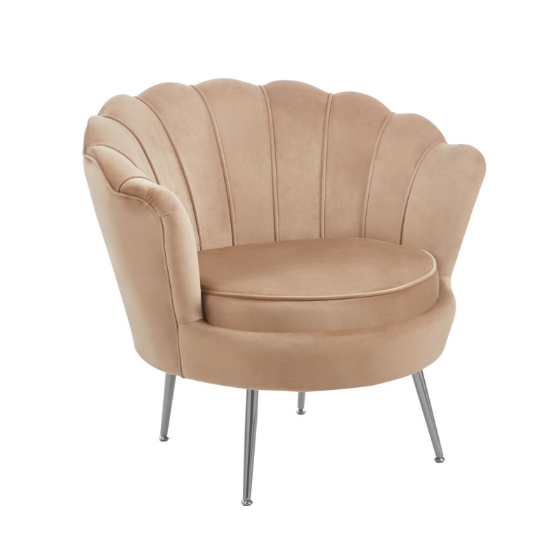 Velvet armchair (cappuccino) /silver legs/