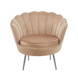 Velvet armchair (cappuccino) /silver legs/