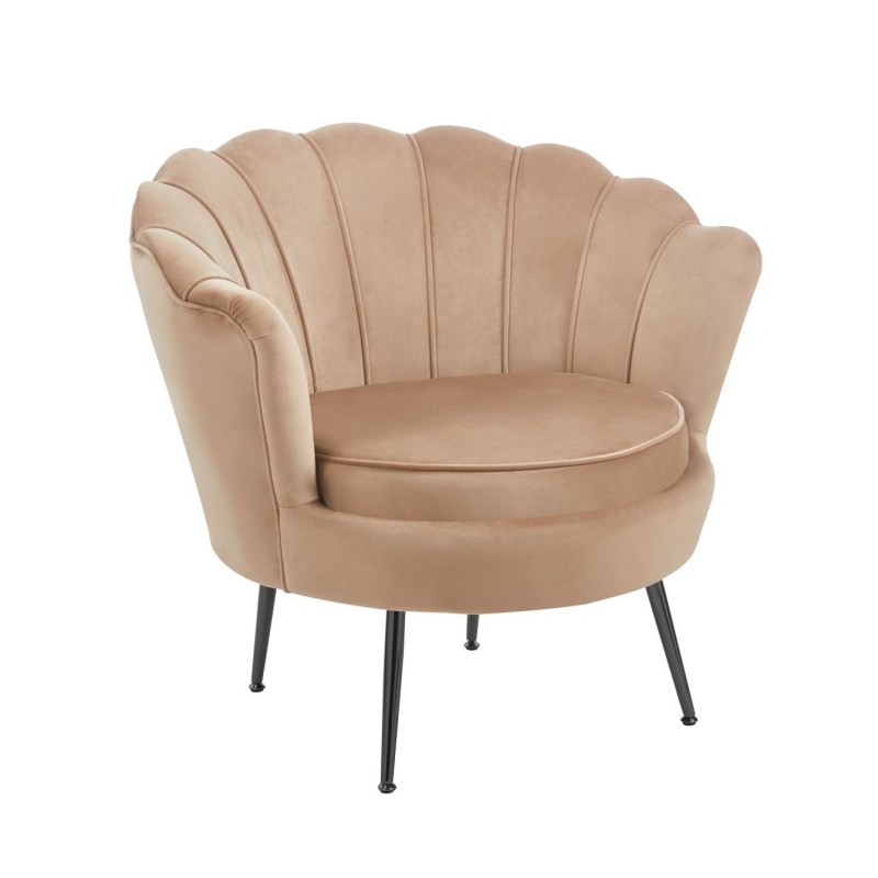 Velvet armchair (cappuccino) /black legs/