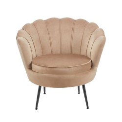 Velvet armchair (cappuccino) /black legs/