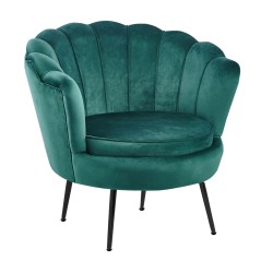 Velvet armchair (green) /black legs/