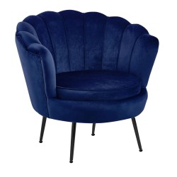 Velvet armchair (blue) /black legs/