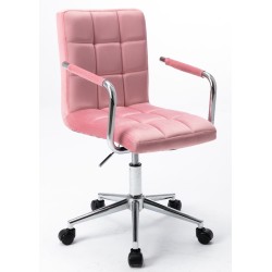 Velvet swivel chair (pink)