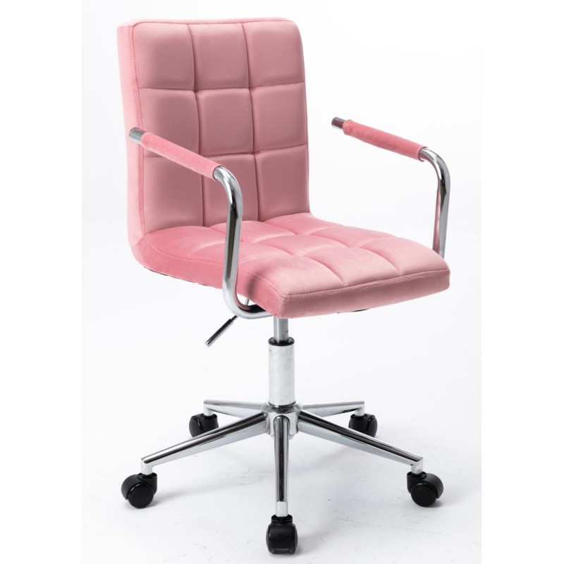 Velvet swivel chair (pink)