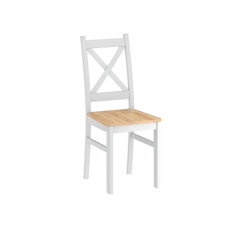 White chair (seat in golden craft oak)