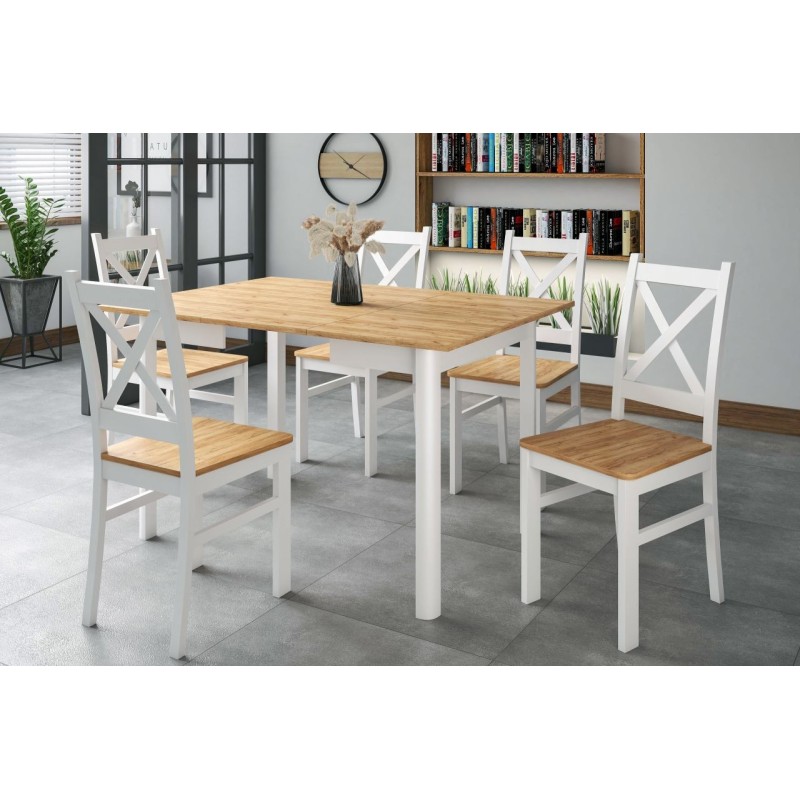 White chair (seat in golden craft oak)