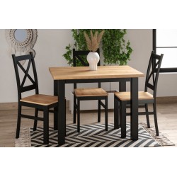 Mesa (roble dorado craft/negro) 70x100