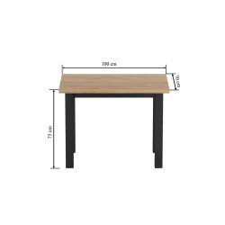 Tisch (Eiche Gold Craft/Schwarz) 70x100