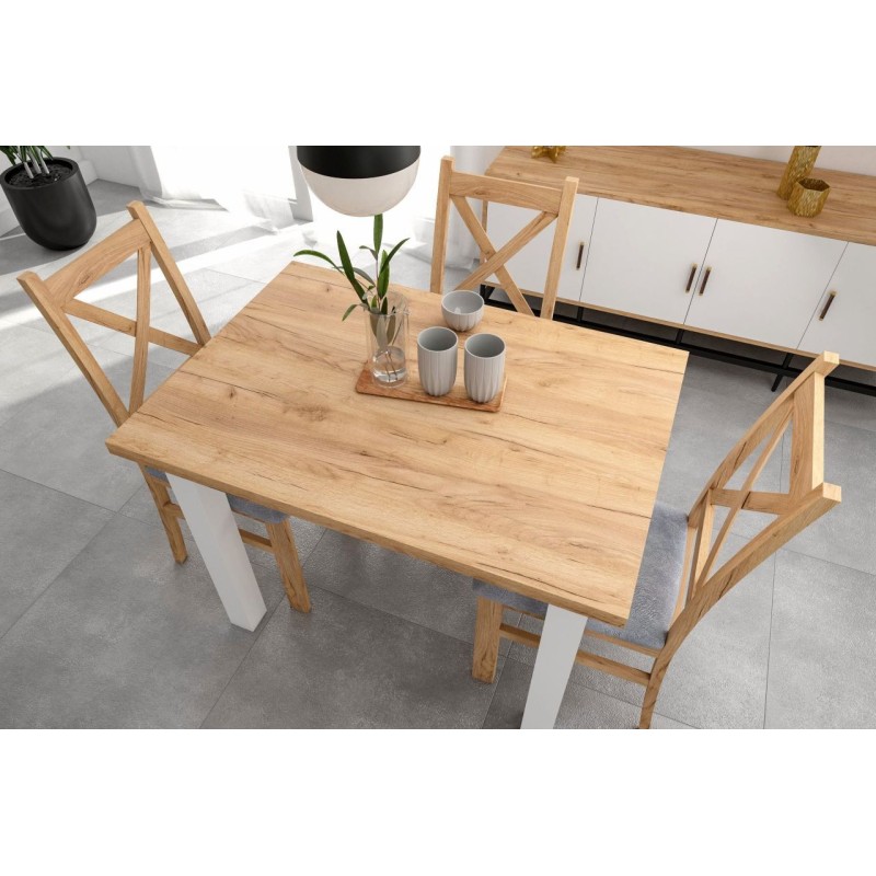 Mesa (roble dorado craft/blanco) 70x100