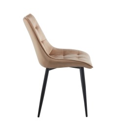 Velvet chair (cappuccino) / black legs