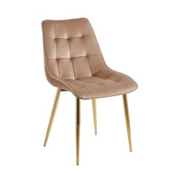 Velvet chair (cappuccino) / gold legs