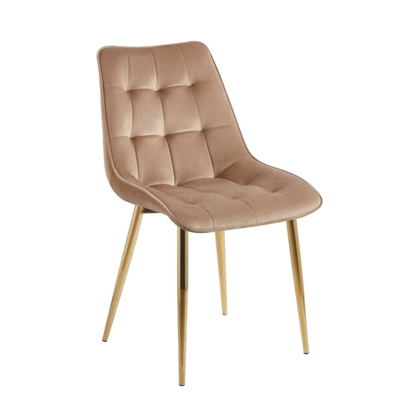 Velvet chair (cappuccino) / gold legs
