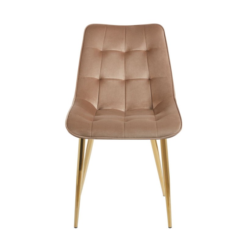 Velvet chair (cappuccino) / gold legs