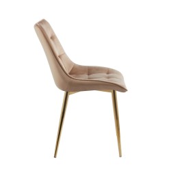 Velvet chair (cappuccino) / gold legs