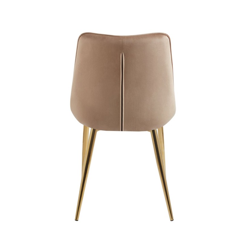 Silla de terciopelo (cappuccino) / patas doradas