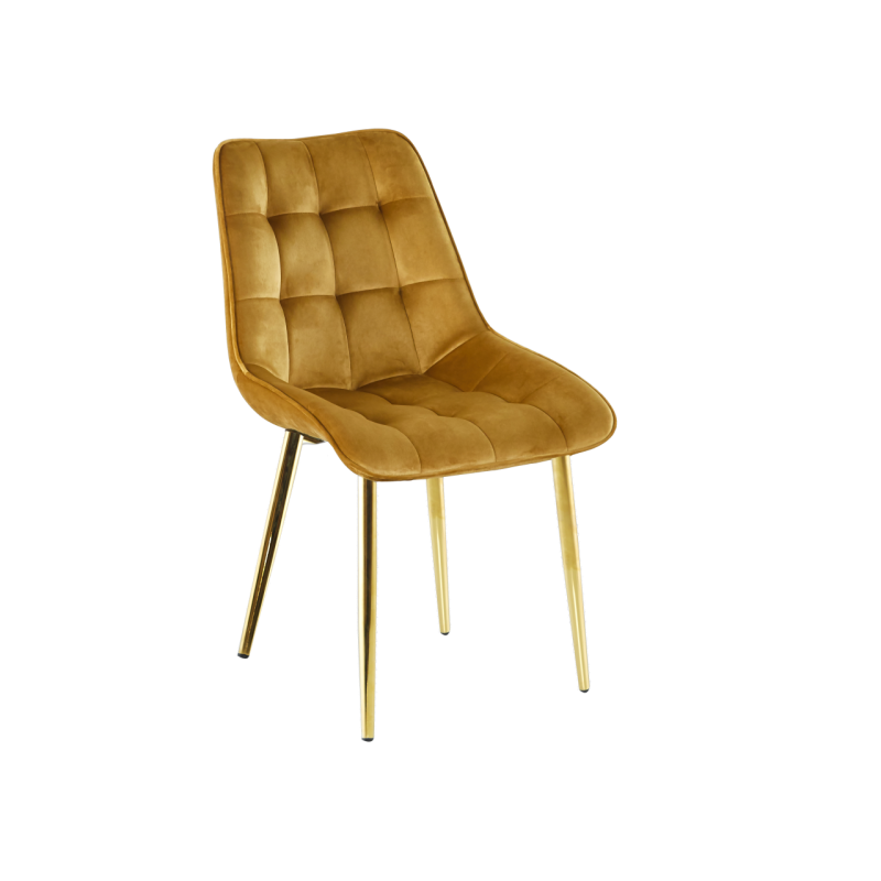 Velvet chair (curry) / gold legs