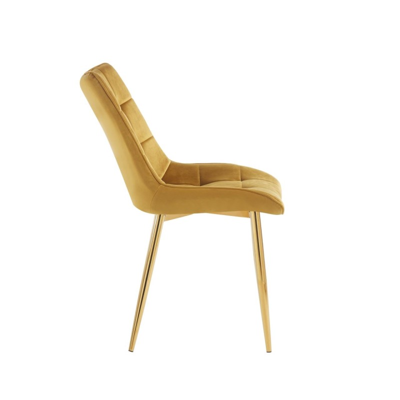 Velvet chair (curry) / gold legs