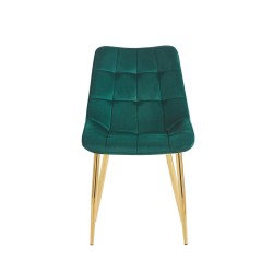 Velvet chair (green) / gold legs