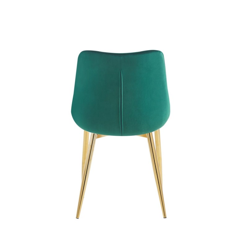 Velvet chair (green) / gold legs