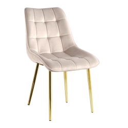 Velvet chair (beige) / gold legs