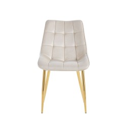 Velvet chair (beige) / gold legs