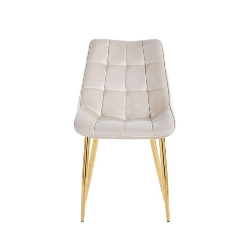 Velvet chair (beige) / gold legs