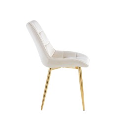 Velvet chair (beige) / gold legs