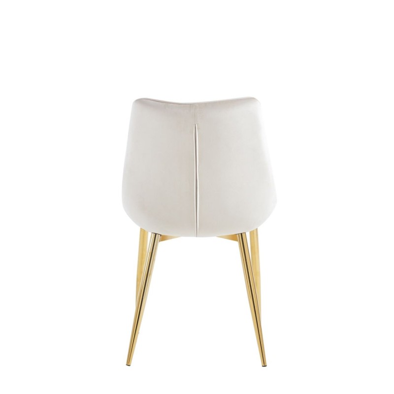 Silla de terciopelo (beige) / patas doradas