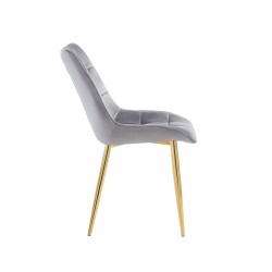 Velvet chair (gray) / gold legs