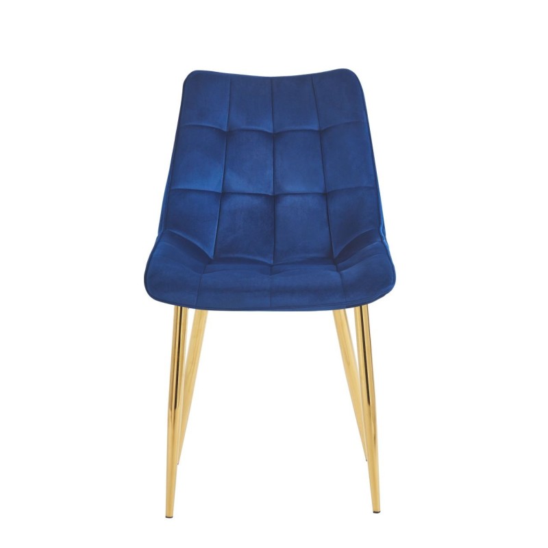 Samtstuhl (blau) / goldene Beine