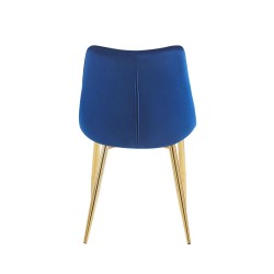 Silla de terciopelo (azul) / patas doradas