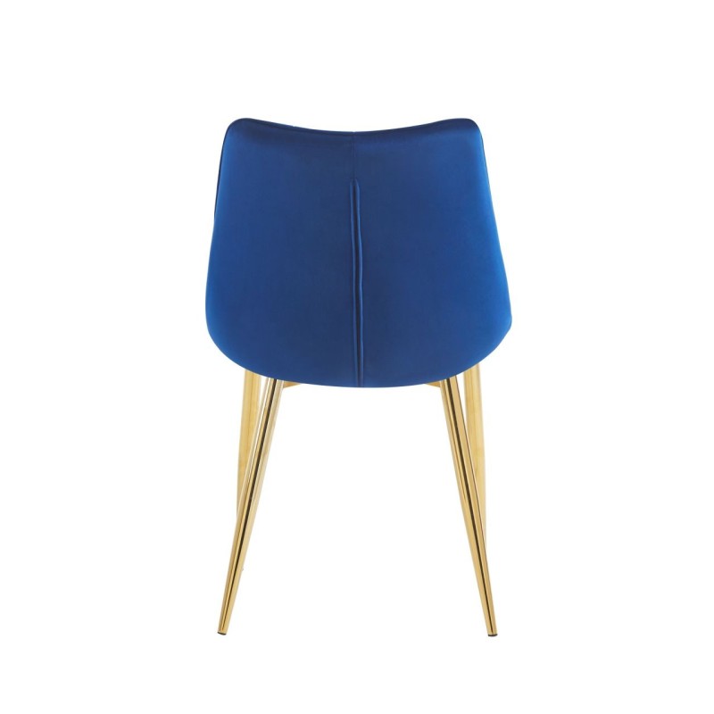 Silla de terciopelo (azul) / patas doradas