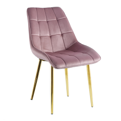 Velvet chair (pink) / gold legs