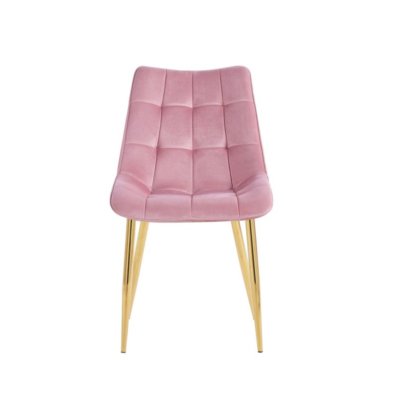 Velvet chair (pink) / gold legs
