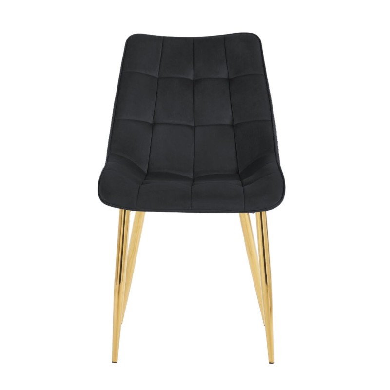 Velvet chair (black) / gold legs