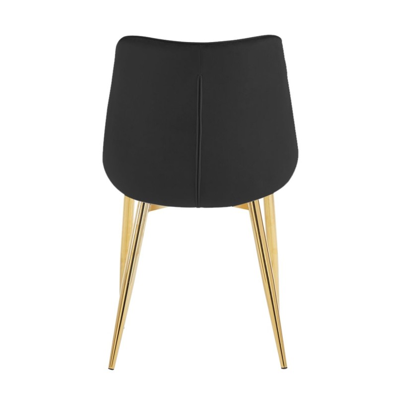 Velvet chair (black) / gold legs