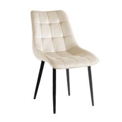 Silla de terciopelo (beige) / patas negras