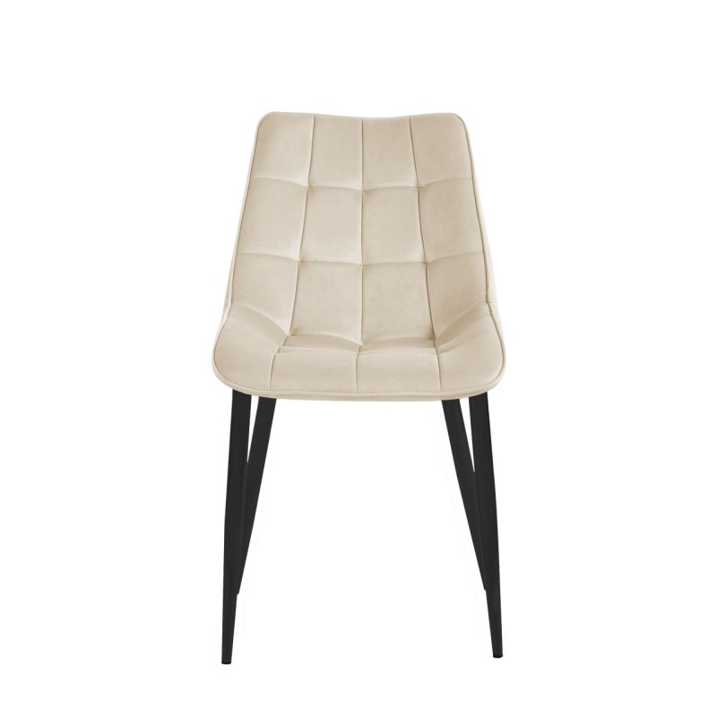 Velvet chair (beige) / black legs