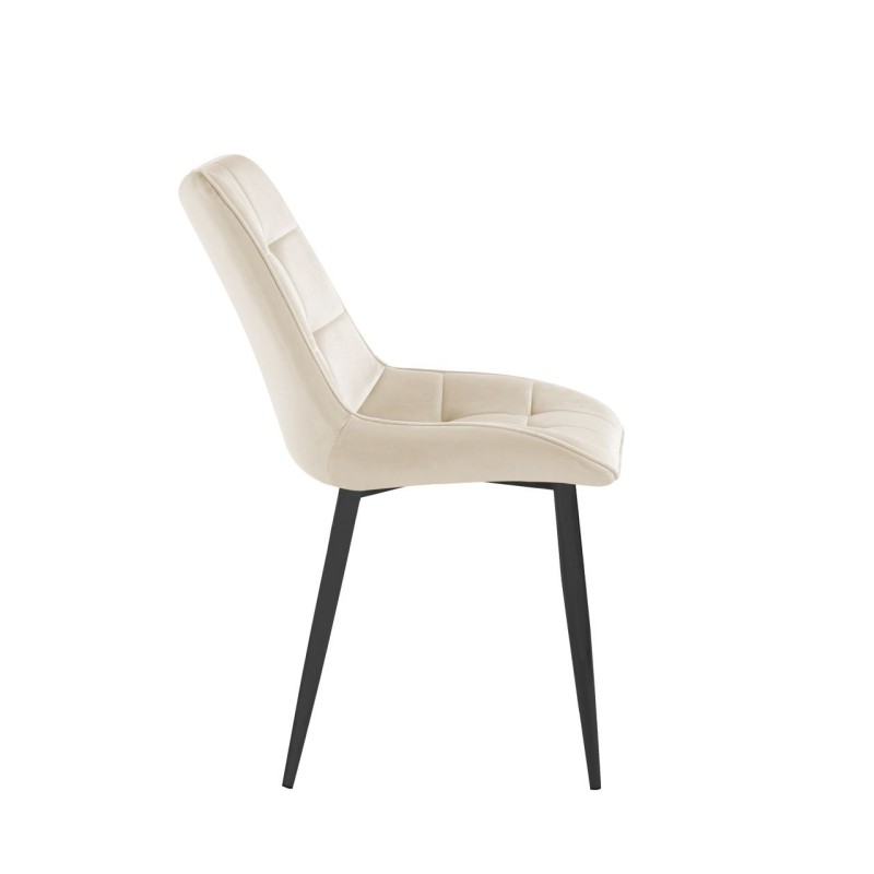 Velvet chair (beige) / black legs