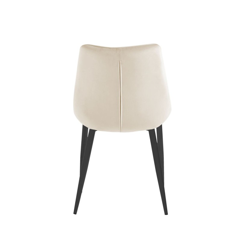 Samtstuhl (beige) / schwarze Beine