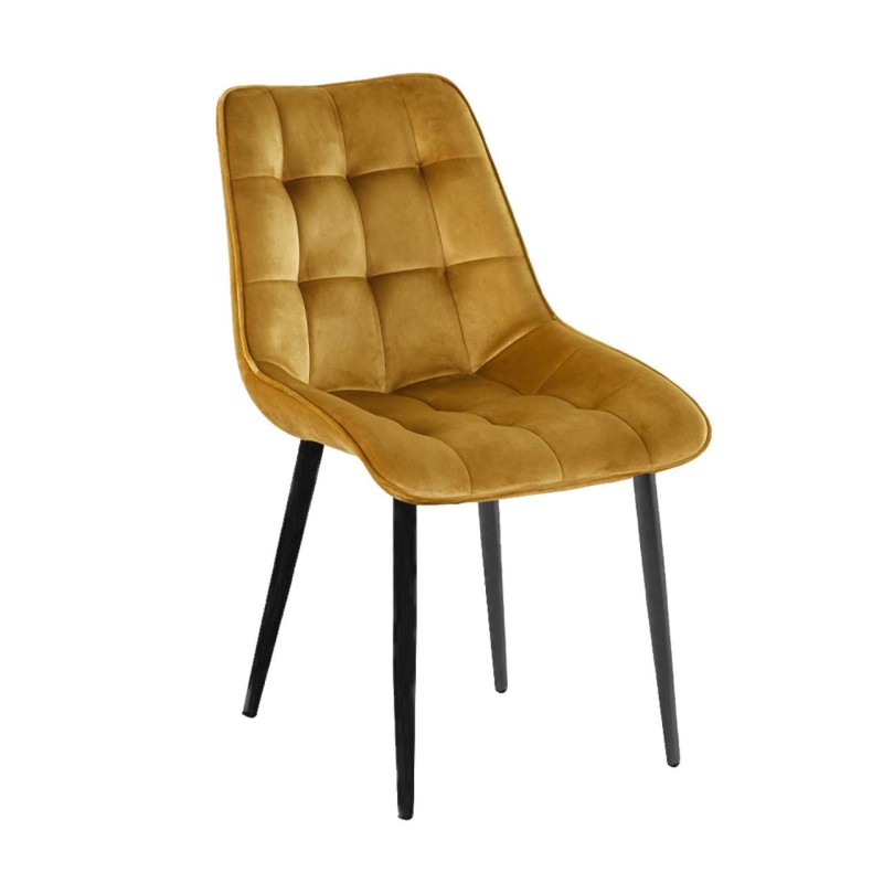 Velvet chair (curry) / black legs