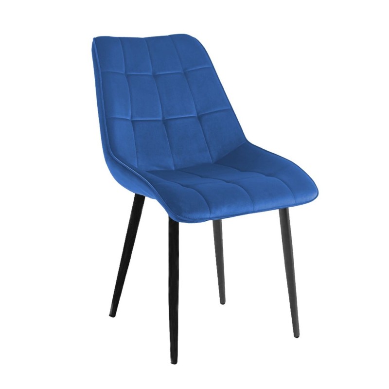 Velvet chair (blue) / black legs
