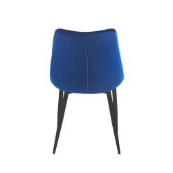 Samtstuhl (blau) / schwarze Beine