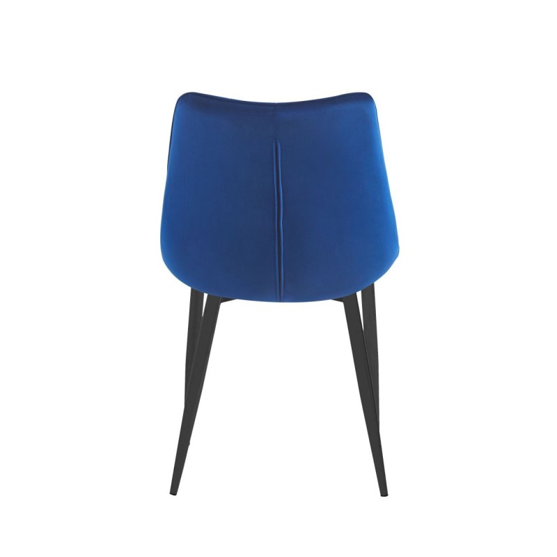 Velvet chair (blue) / black legs