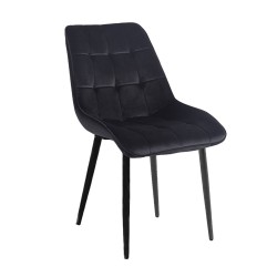Velvet chair (black) / black legs