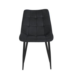 Velvet chair (black) / black legs