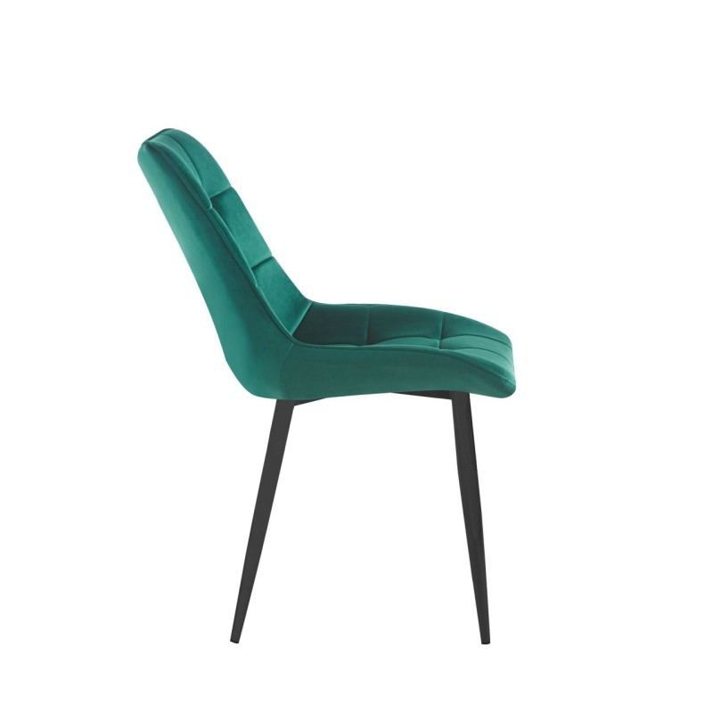 Velvet chair (green) / black legs